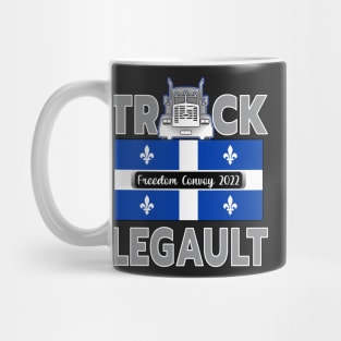 FREEDOM CONVOY 2022 QUEBEC FLAG TRUCK LEGAULT GRAY LETTERS Mug